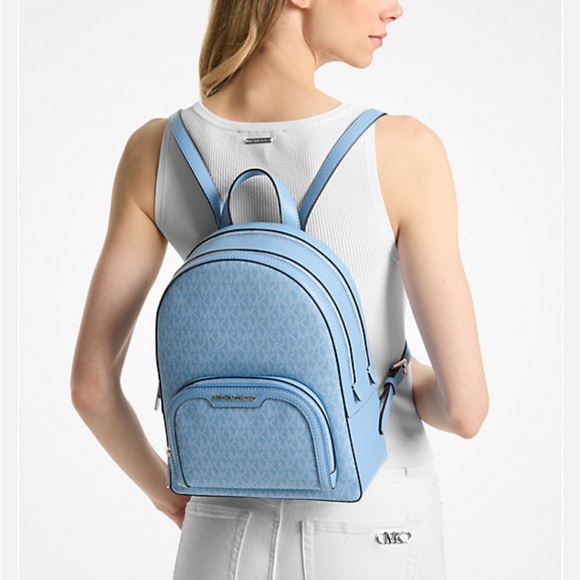 Michael Kors Jaycee Medium Backpack MK Blue - Picture 3 of 15